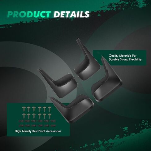 SCITOO Mud Flaps 4PCS suitable for Chrysler Town & Country for Dodge Grand Caravan 2011-2017 front & rear mud flaps splash guard set in Saudi Arabia