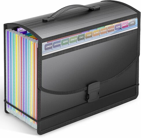 25 جيوبًا لتوسيع مجلد الملفات منظم ملفات الأكورديون مع مقبض، تخزين ممتع منظم المستندات المحمول منظم ملفات صندوق الملفات للسفر في المنزل والمكتب والمدرسة، مقاس A4 وحجم الحروف in Kuwait