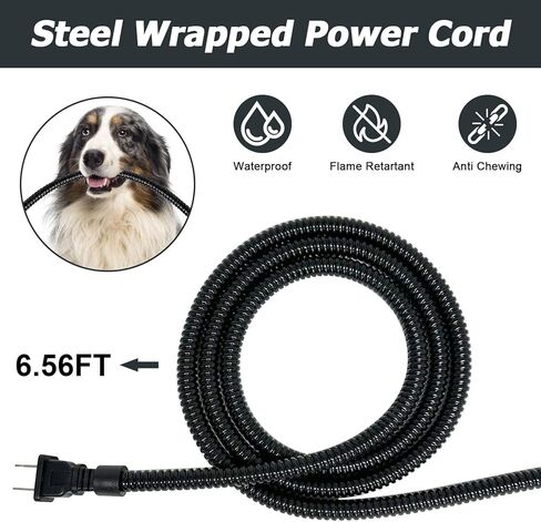 Heated Water Bowl for Dog & Cat, Outdoor Heated Pet Bowl with Anti Chew Cord, Large Heated Dog Bowl Provides Drinkable Water in Winter for Dogs Cats Chickens Birds,0.98 Gallon/125 OZ,35 Watts in Saudi Arabia