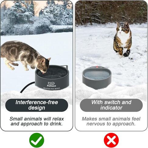 Heated Water Bowl for Dog & Cat, Outdoor Heated Pet Bowl with Anti Chew Cord, Large Heated Dog Bowl Provides Drinkable Water in Winter for Dogs Cats Chickens Birds,0.98 Gallon/125 OZ,35 Watts in Saudi Arabia