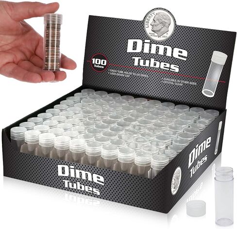 BCW Dime Coin Storage Tubes - 100 ct in Saudi Arabia