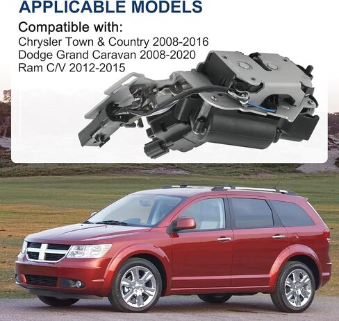 Rear Left Power Door Lock Latch Actuator with Motor Fit for Chrysler Town & Country 2008-2016 Fit for Dodge Grand Caravan 2008-2020 Fit for Ram C/V 2012-2015 Replaces# 5020769AB 5020769AC in Saudi Arabia