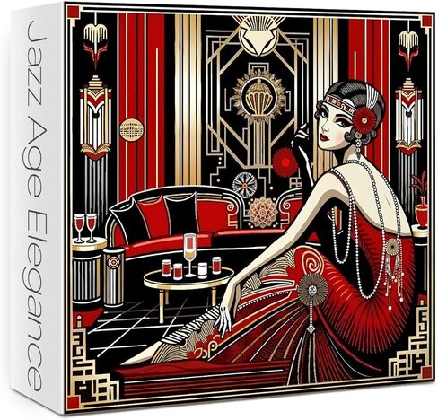 Vintage Wine Elegant Lady Puzzles for Adults 1000 Pieces. Beautiful Woman Crystal Aesthetic Jigsaw Puzzles. Challenging Colorful Diamond, Retro,Art Puzzles in Saudi Arabia