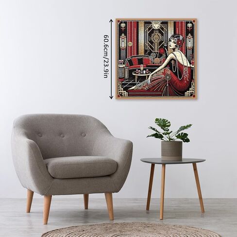 Vintage Wine Elegant Lady Puzzles for Adults 1000 Pieces. Beautiful Woman Crystal Aesthetic Jigsaw Puzzles. Challenging Colorful Diamond, Retro,Art Puzzles in Saudi Arabia