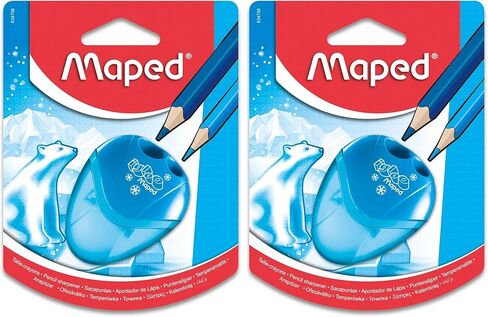 Maped I-Gloo Left-Handed Pencil Sharpener - 1 Hole - For School & Art - Ergonomic Design - Durable & Portable - Assorted Colors in Kuwait