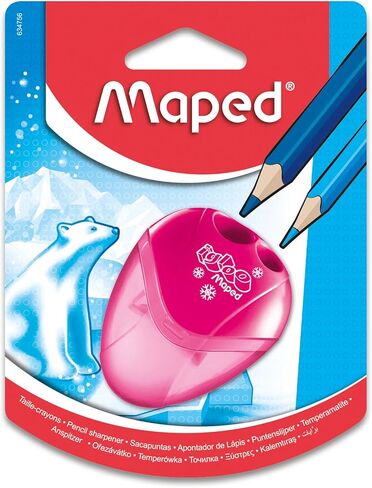 Maped I-Gloo Left-Handed Pencil Sharpener - 1 Hole - For School & Art - Ergonomic Design - Durable & Portable - Assorted Colors in Kuwait