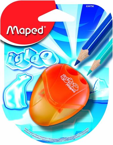 Maped I-Gloo Left-Handed Pencil Sharpener - 1 Hole - For School & Art - Ergonomic Design - Durable & Portable - Assorted Colors in Kuwait