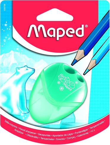Maped I-Gloo Left-Handed Pencil Sharpener - 1 Hole - For School & Art - Ergonomic Design - Durable & Portable - Assorted Colors in Kuwait