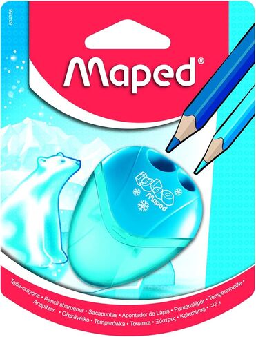 Maped I-Gloo Left-Handed Pencil Sharpener - 1 Hole - For School & Art - Ergonomic Design - Durable & Portable - Assorted Colors in Kuwait
