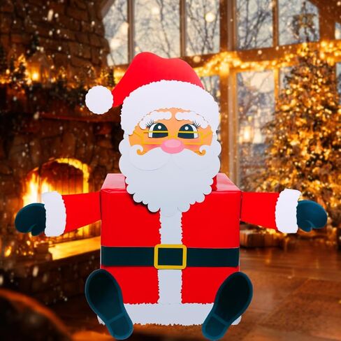 Santa Gift Box Decoration Kit | Transform Ordinary Gift Boxes into Festive Santa Boxes | Perfect for Christmas Decorating Ideas and Decorative Boxes in Saudi Arabia