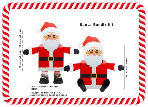 Santa Gift Box Decoration Kit | Transform Ordinary Gift Boxes into Festive Santa Boxes | Perfect for Christmas Decorating Ideas and Decorative Boxes in Saudi Arabia