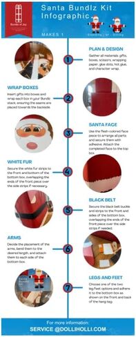 Santa Gift Box Decoration Kit | Transform Ordinary Gift Boxes into Festive Santa Boxes | Perfect for Christmas Decorating Ideas and Decorative Boxes in Saudi Arabia