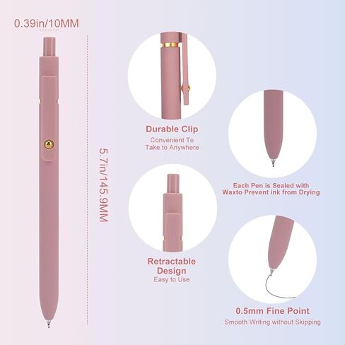 Gel Pens, 5 Pcs 0.5mm Quick Dry Premium Retractable Fine Point Smooth Rolling Ball Pens, Pens for Journaling, Notetaking, Writing,preppy, Cute Office School Supplies,Teacher, Christmas Gifts for Women in Saudi Arabia