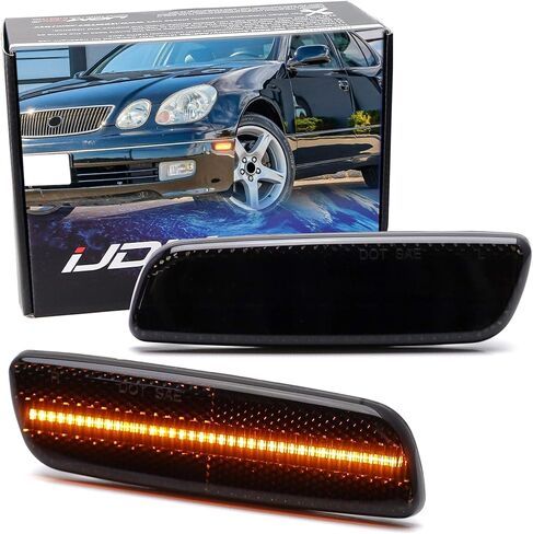 iJDMTOY عدسة شبه شفافة 36-SMD كهرمان مجموعة مصابيح LED كاملة للمصد الجانبي متوافقة مع Lexus 1998-05 GS، 2001-05 IS، 1998-00 LS، Scion xA، Toyota Prius in Saudi Arabia