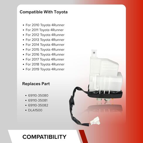 المحرك الخلفي لقفل الباب الخلفي مناسب لسيارة Toyota 4runner 4.0L 10 11 12 13 15 16 17 18 19 20 21, 69110-35082 69110-35081 69110-35080 in Kuwait