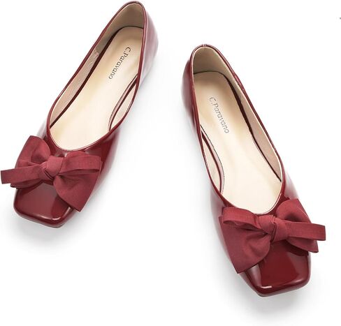 C.Paravano Women's Flats | Square Toe Shoes for Women | Women Flat Shoes | Leather Flats for Women | Slip On Ballet Flats in Kuwait