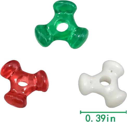 خرز Adiornchse لعيد الميلاد ثلاثي الشكل 900 قطعة من الخرز البلاستيكي للحرف اليدوية للعطلات لعيد الميلاد خرزة حمراء وبيضاء لحرف قصب الحلوى مجموعة صنع الزينة in Kuwait