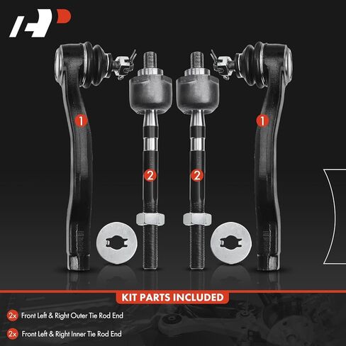 A-Premium Set of 4, Front Inner & Outer Tie Rod End Kit, Compatible with Honda Civic 1992-1995, Civic del Sol 1993-1997, Acura Integra 1994-1997 in Saudi Arabia