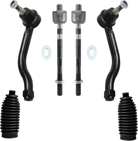 Detroit Axle - Front 6pc Tie Rods Kit for 09-14 Nissan Maxima, 4 Suspension Outer & Inner Tie Rod Ends 2 Boots 2009 2010 2011 2012 2013 2014 Replacement in Saudi Arabia