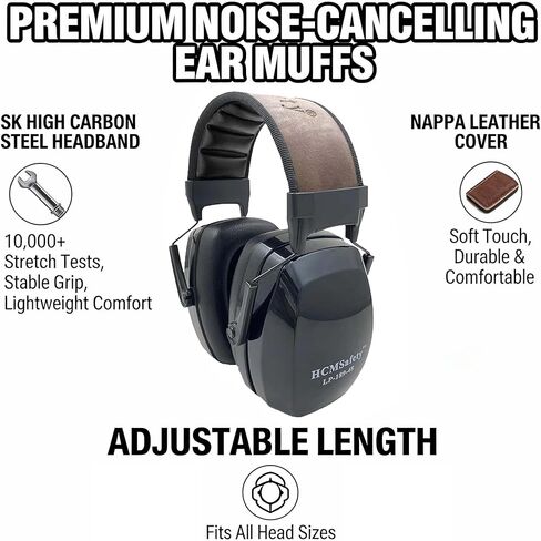 Shooting Ear Protection - SNR 33db Noise Reduction Earmuffs, Lightweight Design for Shooting Range, Black in Saudi Arabia