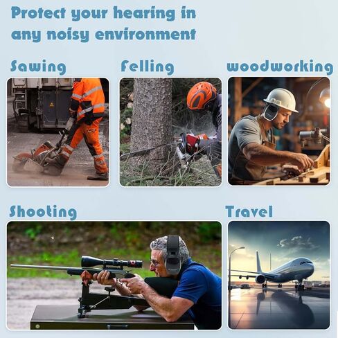 Shooting Ear Protection - SNR 33db Noise Reduction Earmuffs, Lightweight Design for Shooting Range, Black in Saudi Arabia