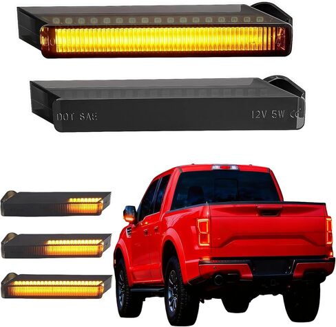 Upgrade Sequential Amber LED Side Mirror Turn Signal Lights Compatible with 2004-2014 Ford F150 Raptor Expedition Lincoln Mark LT, Smoked Lens Indicator Lamps Accessories,2PCS in Kuwait