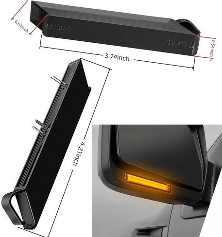 Upgrade Sequential Amber LED Side Mirror Turn Signal Lights Compatible with 2004-2014 Ford F150 Raptor Expedition Lincoln Mark LT, Smoked Lens Indicator Lamps Accessories,2PCS in Kuwait