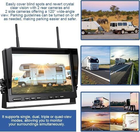 ZEROXCLUB 1080P Wireless Backup Camera System for RV Trailer Truck Camper,10 Inch DVR Monitor w/Recording IR Night Vision Digital Wireless Rear View Camera Adapter for Furrion Pre-Wired RVs,BW101SL in Kuwait