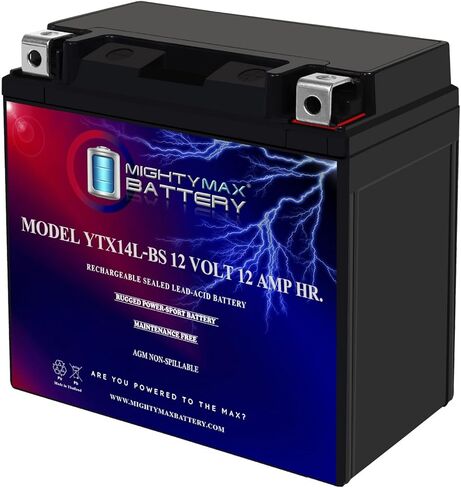 بطارية مايتي ماكس YTX14L-BS لدراجة هارلي ديفيدسون فورتي ثمانية XL1200X 2010-2016 in Saudi Arabia