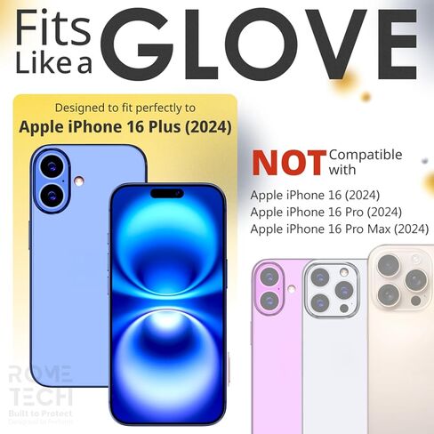 Rome Tech Tempered Glass Screen Protector for iPhone 16 - Protective 9H Screen Saver Compatible With Phone Cases - for iPhone 16 Screen Protector Tempered Glass - Clear in Saudi Arabia