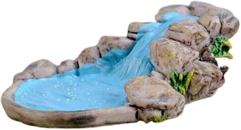 الأزرق DIY مصغرة بركة المياه الجنية حديقة الحديقة زخرفة للجبل دمية ديكور الحرف التماثيل العتيقة القرية الأوروبية مانور نمط التماثيل في الهواء الطلق in Saudi Arabia