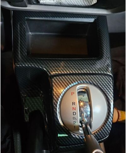 for at Version Honda Civic 2006 2007 2008 2009 2010 2011 Carbon Fiber ABS Center Console Gear Shift Cover Trim Frame with/Without Cover (Without Cover Model) in Saudi Arabia