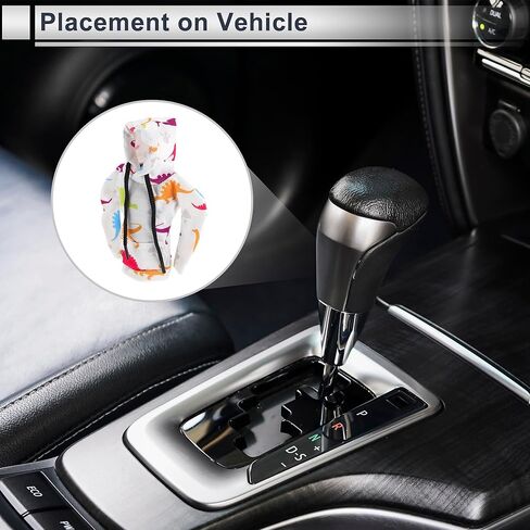 1 Pc Universal Gear Shift Knob Cover Automotive Manual Stick Shifting Handle Protector Dinosaur Hoodie Style White,Orange,Light Green Polyester in Saudi Arabia