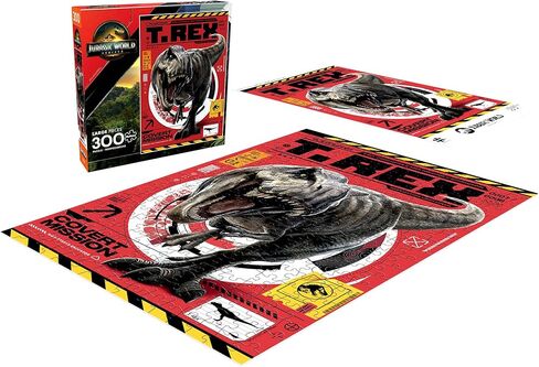 Buffalo Games –300 Piece Jurassic World T. Rex Encounter Jigsaw Puzzle Colorful Puzzle for Adults – Precision-Cut Pieces, Beautiful Artwork, and Hours of Relaxing Fun in Saudi Arabia