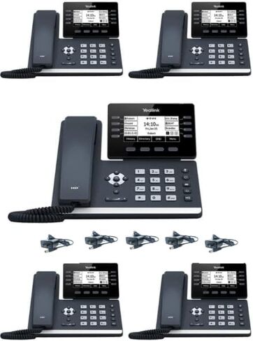 Yealink T53 IP Phone [5 Pack] - Power Adapters Included - 1 Year Manufacturer Warranty - Unlocked can be Used with Any VoIP Provider (Renewed) in Saudi Arabia