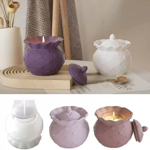 Storage Box Silicone Mold with Lid, Jar Resin Mold for Jewerly Storage, Candle Holder, Candy Container,DIY Home Decor (5) in Saudi Arabia