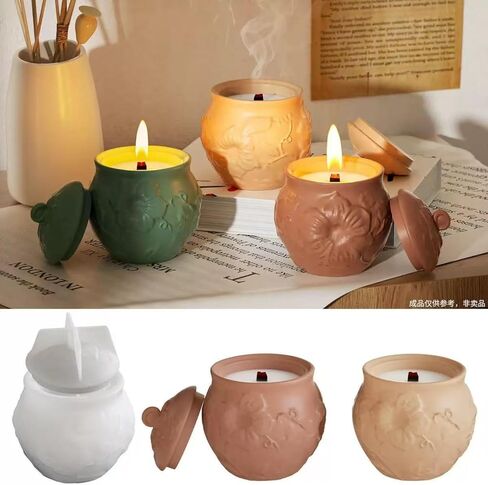 Storage Box Silicone Mold with Lid, Jar Resin Mold for Jewerly Storage, Candle Holder, Candy Container,DIY Home Decor (5) in Saudi Arabia