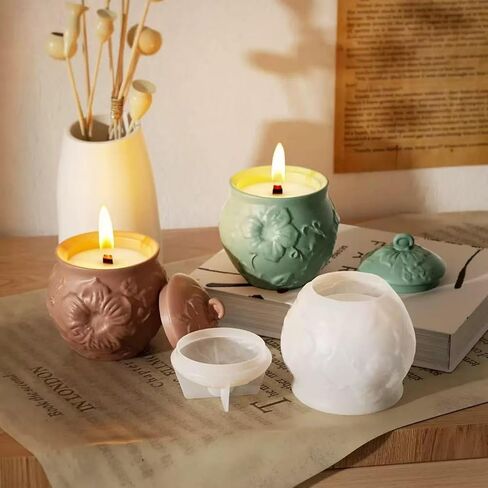 Storage Box Silicone Mold with Lid, Jar Resin Mold for Jewerly Storage, Candle Holder, Candy Container,DIY Home Decor (5) in Saudi Arabia