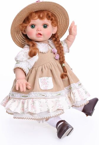 Reborn Baby Dolls – 18 Inch Realistic Reborn Toddler Doll Country-Inspired Girl with Braided Hair, Straw Hat & Floral Layered Dress, Gifts for 3+ Year Old Girls, Collectors in Saudi Arabia