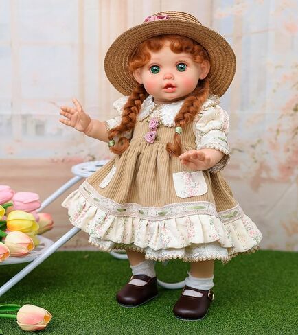 Reborn Baby Dolls – 18 Inch Realistic Reborn Toddler Doll Country-Inspired Girl with Braided Hair, Straw Hat & Floral Layered Dress, Gifts for 3+ Year Old Girls, Collectors in Saudi Arabia