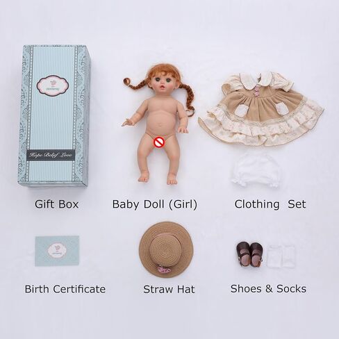 Reborn Baby Dolls – 18 Inch Realistic Reborn Toddler Doll Country-Inspired Girl with Braided Hair, Straw Hat & Floral Layered Dress, Gifts for 3+ Year Old Girls, Collectors in Saudi Arabia