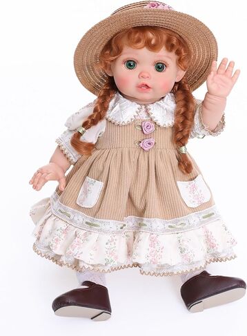 Reborn Baby Dolls – 18 Inch Realistic Reborn Toddler Doll Country-Inspired Girl with Braided Hair, Straw Hat & Floral Layered Dress, Gifts for 3+ Year Old Girls, Collectors in Saudi Arabia
