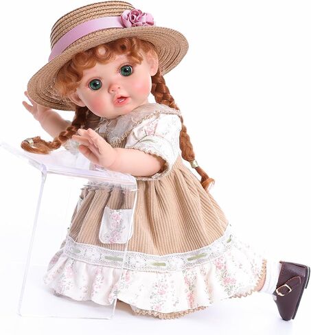 Reborn Baby Dolls – 18 Inch Realistic Reborn Toddler Doll Country-Inspired Girl with Braided Hair, Straw Hat & Floral Layered Dress, Gifts for 3+ Year Old Girls, Collectors in Saudi Arabia
