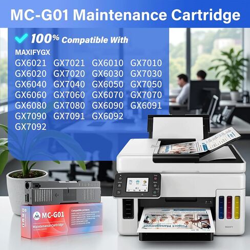 خرطوشة صيانة MC-G01 متوافقة مع طابعة Canon MAXIFY GX7021 GX6021 GX6010 GX7010 GX7020 GX6020 GX5020، خرطوشة صيانة MC-G01(SKU 4628C001) عبوة واحدة in Saudi Arabia