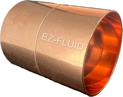 EZ-FLUID Plumbing 1-1/4" C X C LF Copper Coupling Pressure Copper Fitting With Roll Pipe Tube Stop,Sweat Solder Connection for Residential,Commercial. (1 Pack) in Saudi Arabia
