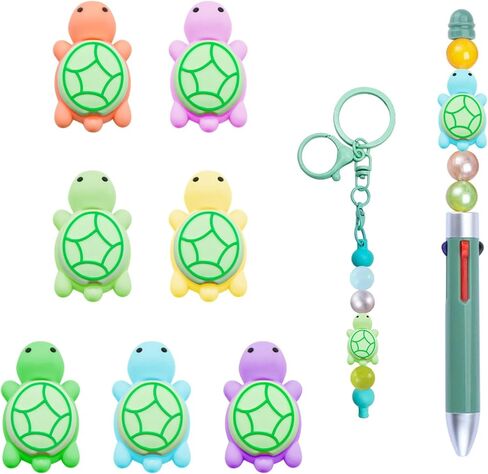 3D Silicone Beads for Keychain Making, 6 PCS Silicone Focal Beads for Pen, Loose Beads Bulk for Bracelet Necklace Lanyard Jewelry and Handmade Crafts Making in Saudi Arabia