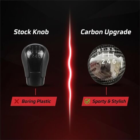 Carbon Fibre Modified Gear Shift Knob 6 Speed Compatible For Toyota GT86 Compatible For Subaru STI BRZ WRX Manual Gearstick Lever Shifter Handball(STI R down) in Saudi Arabia
