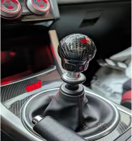 Carbon Fibre Modified Gear Shift Knob 6 Speed Compatible For Toyota GT86 Compatible For Subaru STI BRZ WRX Manual Gearstick Lever Shifter Handball(STI R down) in Saudi Arabia