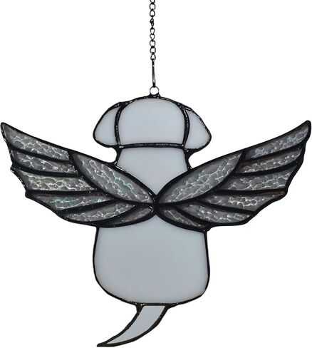 Stained Glass Angel Rainbow Wing Dog Memorial Gifts for Loss of Dog,Loss of Dog Sympathy Gift,Dog Suncathers for Pet Menmorial Gifts Dog Bereavement Gifts (Black) in Kuwait