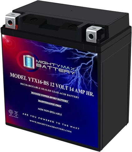 Mighty Max Battery YTX16-BS Replaces Kawasaki VN1600-B Vulcan MeanStreak 1600 D Nomad XQ in Saudi Arabia